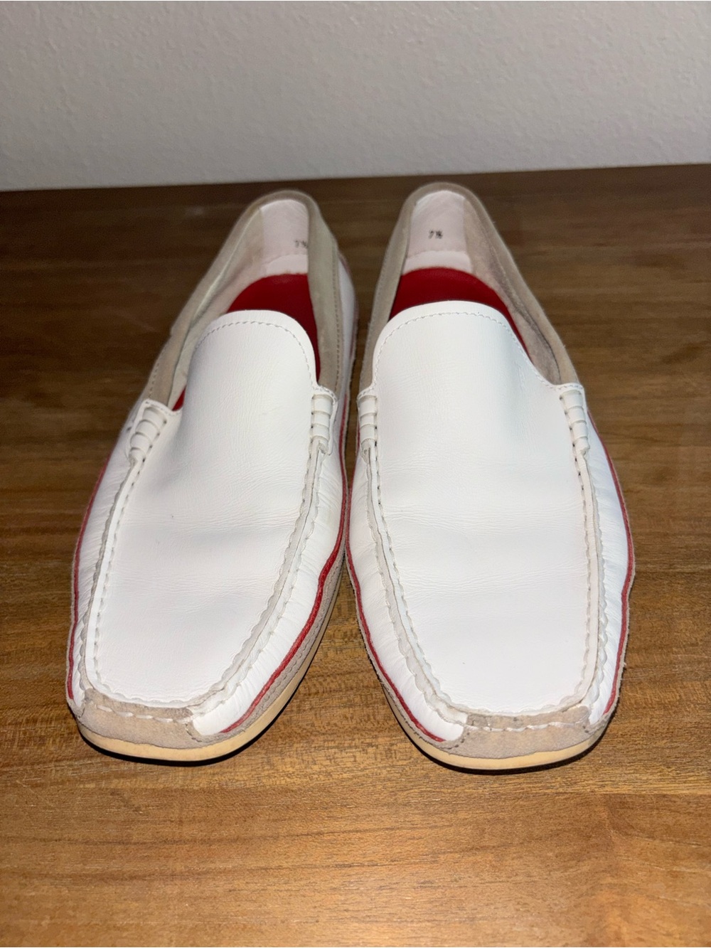 RARE Tod’s for Ferrari Sz 7.5 driving shoes / loafer white leather Men